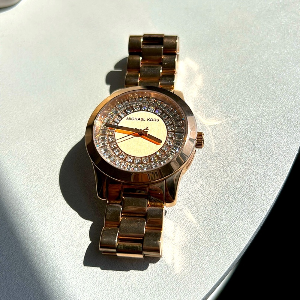 Michael Kors MK6533 Baguette Rose Gold Tone Stainless Steel Women's Watch